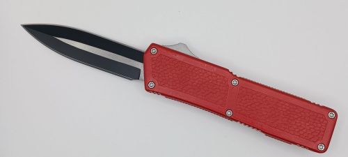 Lightning Supreme Red D/A OTF Automatic Knife Dagger Point Two Tone Plain
