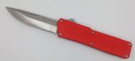 Lightning Supreme Red D/A OTF Automatic Knife Drop Point Silver Serrated