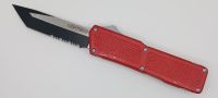 Lightning Supreme Red D/A OTF Automatic Knife Tanto Point Two Tone Serrated