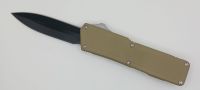 Lightning Supreme Tan D/A OTF Automatic Knife Dagger Point Black Plain