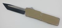 Lightning Supreme Tan D/A OTF Automatic Knife Tanto Point Two Tone