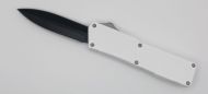 Lightning Supreme White D/A OTF Automatic Knife Dagger Point Black Plain