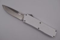 Lightning Supreme White D/A OTF Automatic Knife Drop Point Satin Plain