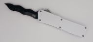 Lightning Supreme White D/A OTF Automatic Knife Kris Point Black Plain