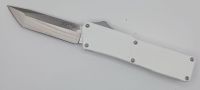 Lightning Supreme White D/A OTF Automatic Knife Tanto Point Satin Plain