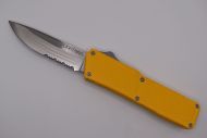 Lightning Supreme Yellow D/A OTF Automatic Knife Drop Point Satin Serrated
