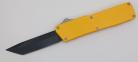 Lightning Supreme Yellow D/A OTF Automatic Knife Tanto Point Black Plain