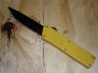 Lightning Yellow D/A OTF Automatic Knife Black Drop Point