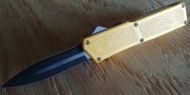 Lightning Yellow D/A OTF Automatic Knife Black Dagger