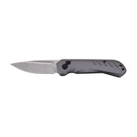 8" Lightweight CNC Machined Gray Automatic Knife Satin Blade