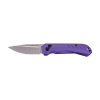 Lightweight CNC Machined Automatic Switchblade Stonewashed Clip Point Blade Purple