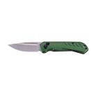 Lightweight CNC Machined Switchblade with Stonewashed Clip Point Blade Green