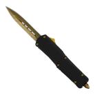 Little Black D/A OTF Automatic Knife Gold Damascus Dagger 7.25"