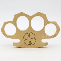 Lucky Clover 100% Brass Knuckles Belt Buckle Paperweight