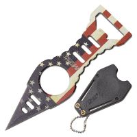 M-Tech USA Flag Neck Knife Palm Push Dagger