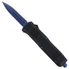 Marksman Black D/A OTF Automatic Knife Blue Dagger Damascus