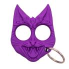Mean Kitty Cat Protector Knuckle Keychain Purple