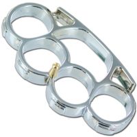 Metal Brass Knuckles Paperweight Silver Belt Buckle