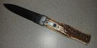 Mikov Predator 241 Stag Lever Lock Automatic Knife Black Dagger