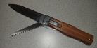 Mikov Predator 241 Wood Lever Lock Automatic Knife Satin Dagger Saw