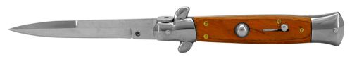 Milano 9" Stiletto Automatic Knife Wood (4" Satin)