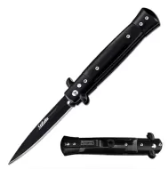 Milano 9" Stiletto Black Button Release Automatic Knife Black Bayonet