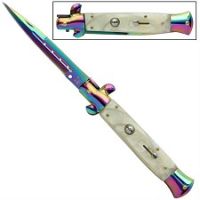 9.5" Stiletto Titanium Pearl Automatic Knife a155dlr