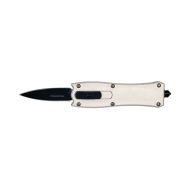 5.75" Mini Angel White D/A OTF Automatic Knife Black Dagger