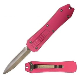 Mini Coffin Pink D/A OTF Automatic Knife Black Dagger