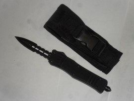 Mini Delta Force D/A OTF Black Automatic Knife Black Dagger Serrated