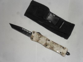 Mini Delta Force D/A OTF Desert Camo Automatic Knife Black Tanto