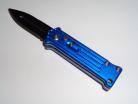Mini Joker 4.5" Blue Automatic Knife Safety Black Dagger