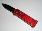 Mini Joker 4.5 Inch Red Automatic Knife Safety Black Dagger