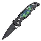 Mini Marijuana Automatic Knife Black