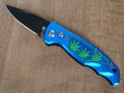 Mini Marijuana Automatic Knife Blue