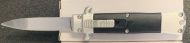 Mini OTF Black Switchblade Stiletto Automatic Knife Satin Flat Grind