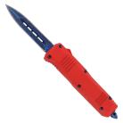 6.75" Mini Ranger OTF Red Automatic Knife Blue Damascus Dagger