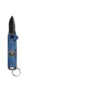Navy Side Opening Lighter Automatic Knife Keyring Blue