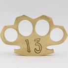 Number 13 Pure 100% Brass Knuckles Belt Buckle Paperweight
