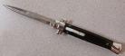 Old School 11" Black Marble Stiletto D/A OTF Automatic Knife Satin Bayo