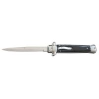 Old School 11" Black Stiletto D/A OTF Automatic Knife Satin Bayo