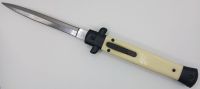 Old School Mago 11" Imitation Ivory Stiletto D/A OTF Automatic Knife Satin Dagger