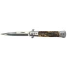 Old School Style Stag Horn Stiletto Automatic Knife Bayo