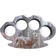 Large Buck Deer in the Woods Brass Knuckles Paper Weight