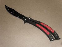 Pirate Balisong Red 9" Heavy Folding Butterfly Knife