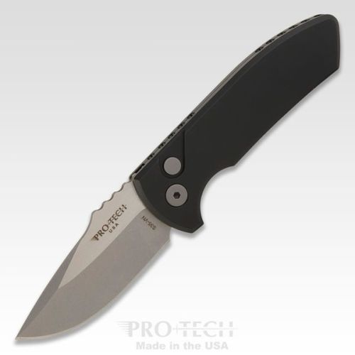 Pro-Tech SBR Automatic Knife Black Clip Point (2.5" Stonewash)