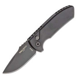 Protech SBR Black Automatic Knife Black Drop Point