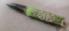 Punisher Green Side Opening Automatic Knife Black Dagger