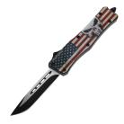 Punisher USA Flag D/A OTF Automatic Knife Drop Point