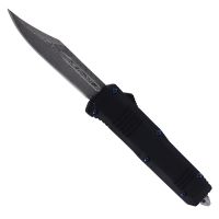 Ranger D/A OTF Black Automatic Knife Damascus Drop Point